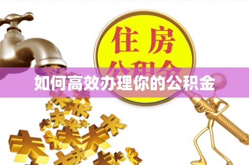 安溪如何高效办理你的公积金