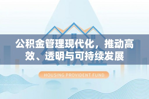 安溪公积金管理现代化，推动高效、透明与可持续发展