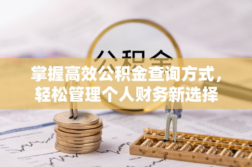 安溪掌握高效公积金查询方式，轻松管理个人财务新选择