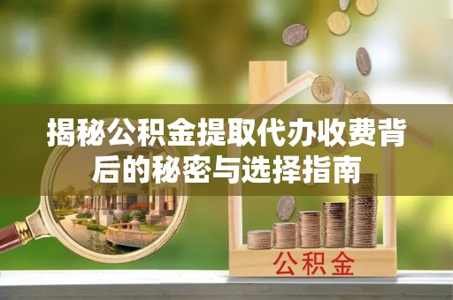安溪揭秘公积金提取代办收费背后的秘密与选择指南